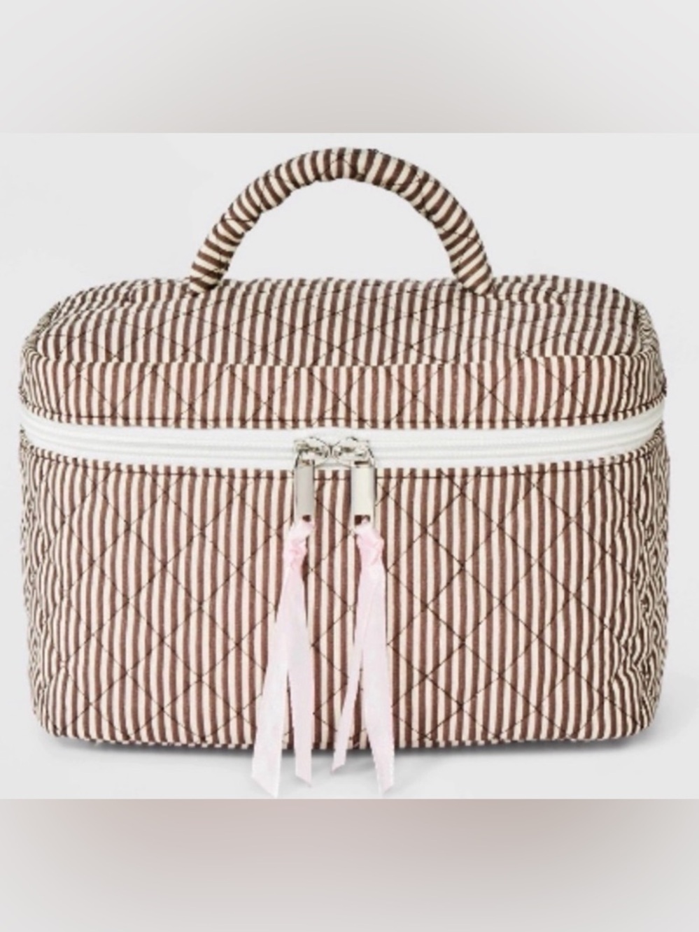 wild fable Brown Quilted Stripe Cosmetic Case with Tassels
Brand New with Tag